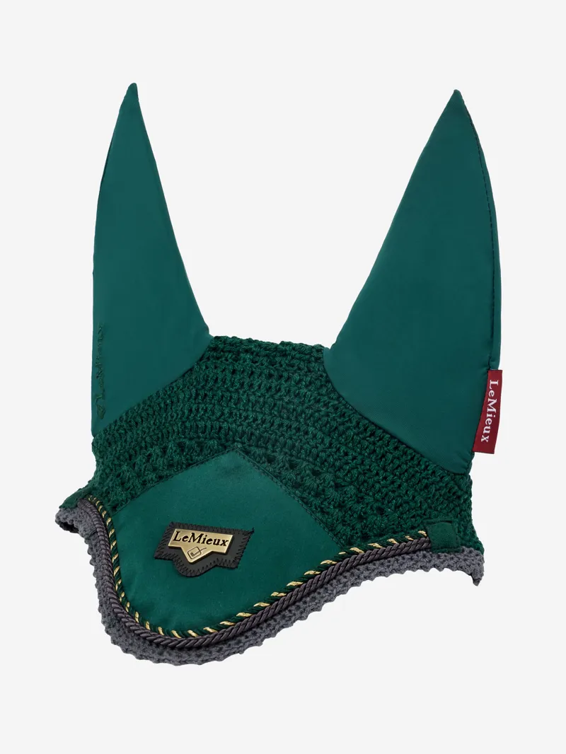 LeMieux Loire Fly Hood Spruce on horse