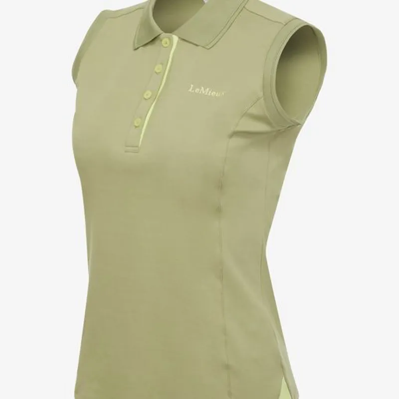 LeMieux Sleeveless Polo Shirt Moss - Image 2