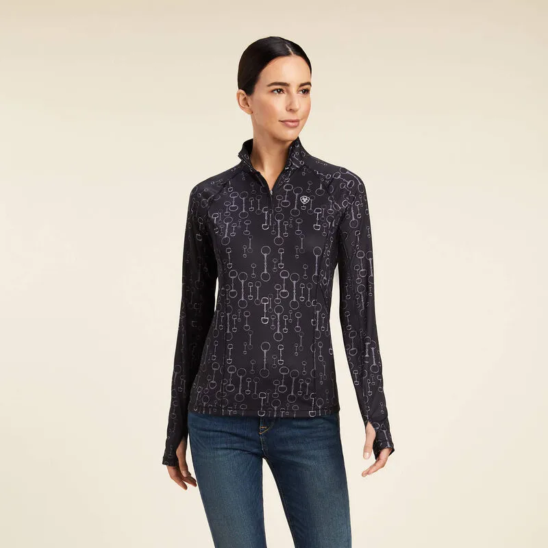 Ariat Women's Lowell 2.0 1/4 Zip - Black Bit Print