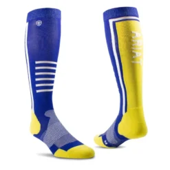 Ariat Tek Women's Slimline Performance Socks Surf The Web/Primrose Yellow