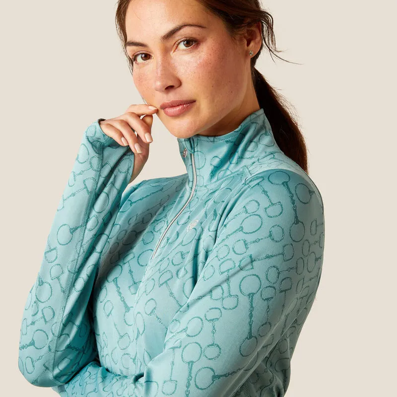 Ariat Women's Prophecy 1/4 Zip Long Sleeve Baselayer - Arctic - Image 4