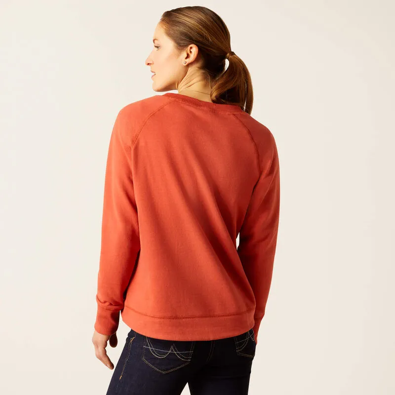Ariat Women's Benicia Sweatshirt - Burnt Brick - Image 2