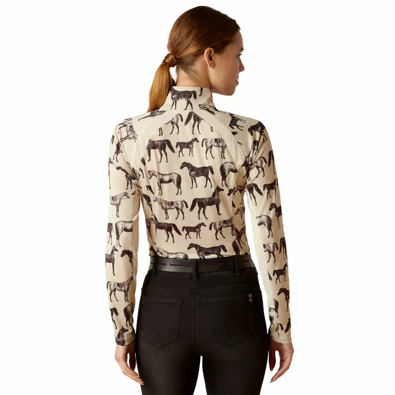 Ariat Women's Sunstopper 2.0 1/4 Zip Baselayer - Sepia Equine - Image 2