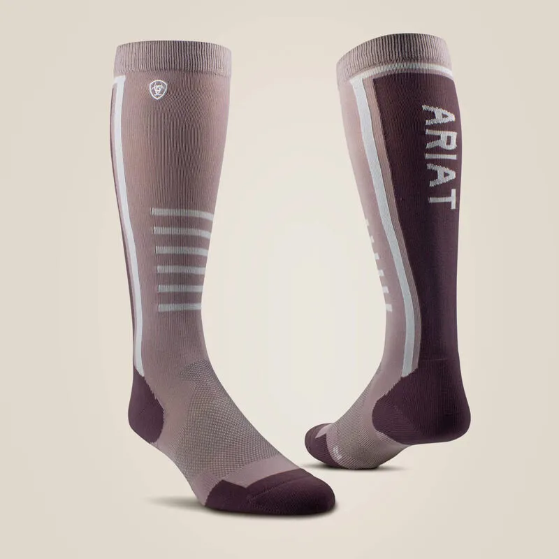 Ariat Ariattek Slimline Performance Socks - Quail/Huckleberry - One Size