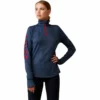 Ariat Women's Team Gridwork 1/4 Zip Baselayer Navy