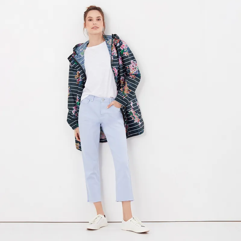 Joules Golightly Packable Waterproof Coat - Floral Stripe - Image 4