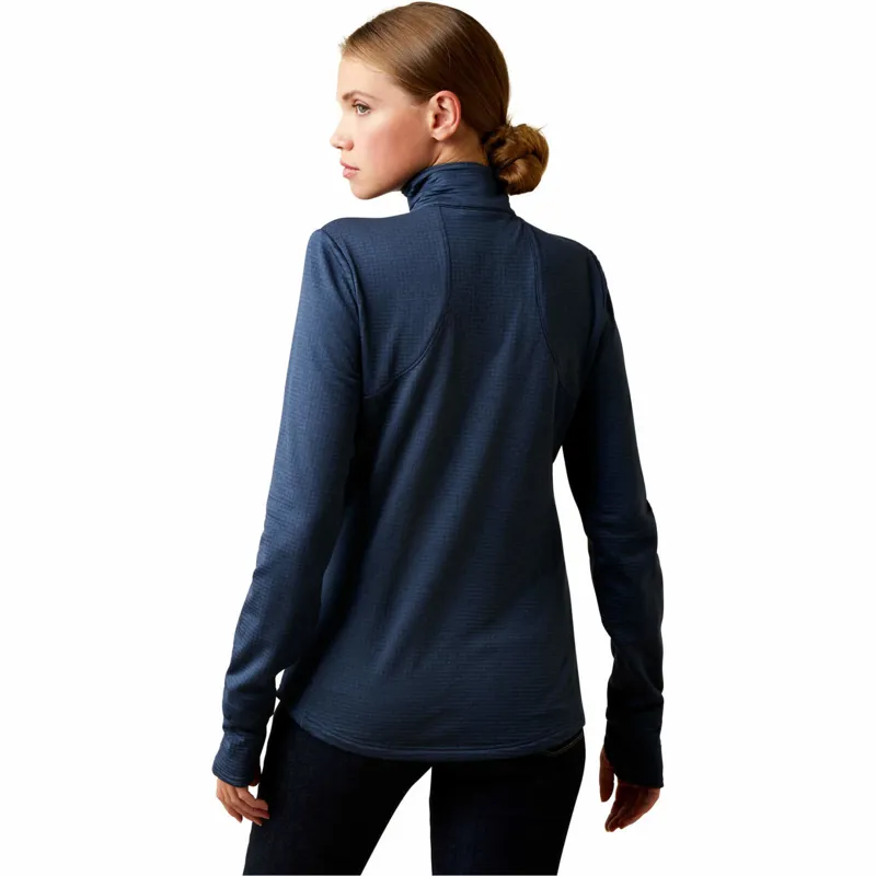 Ariat Women's Team Gridwork 1/4 Zip Baselayer Navy - Image 4
