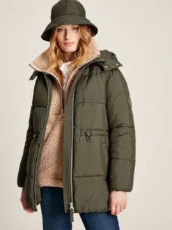 Joules Women's Holsworth Puffer Coat - Heritage Green