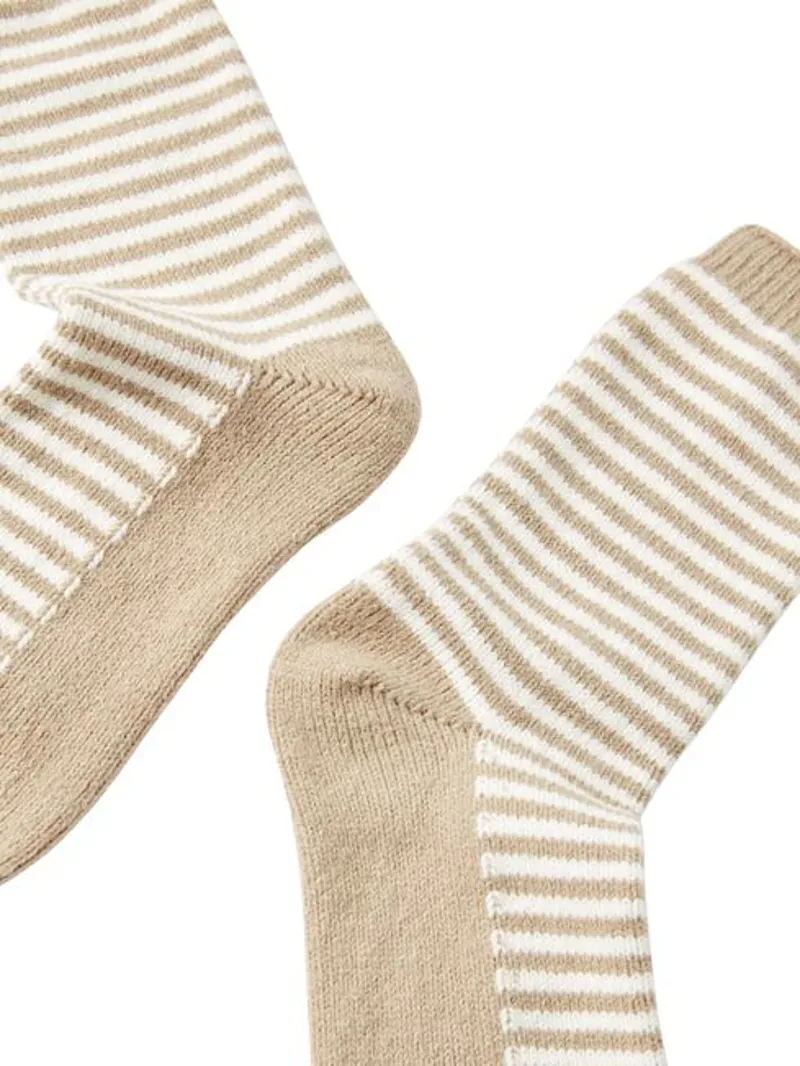 Joules Women's Cosy Stripe Socks - Oakmarl - Cream - Image 2