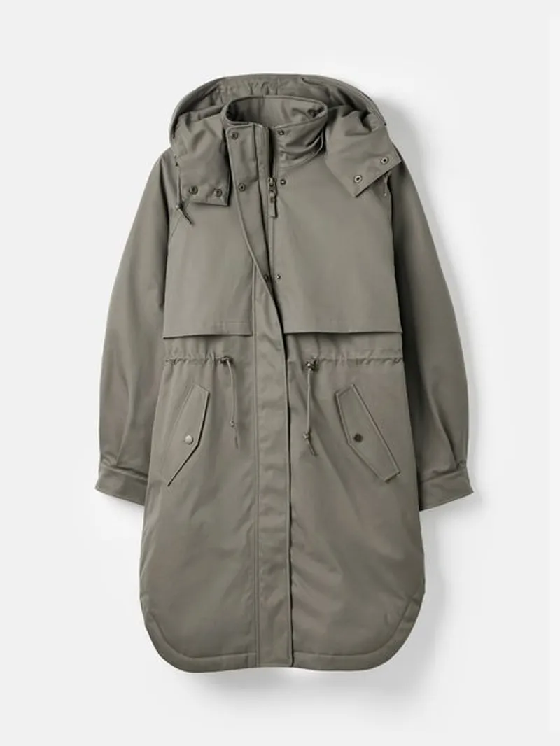 Joules Langford Longline Waterproof Coat With Quilted Lining - Grey - Image 6