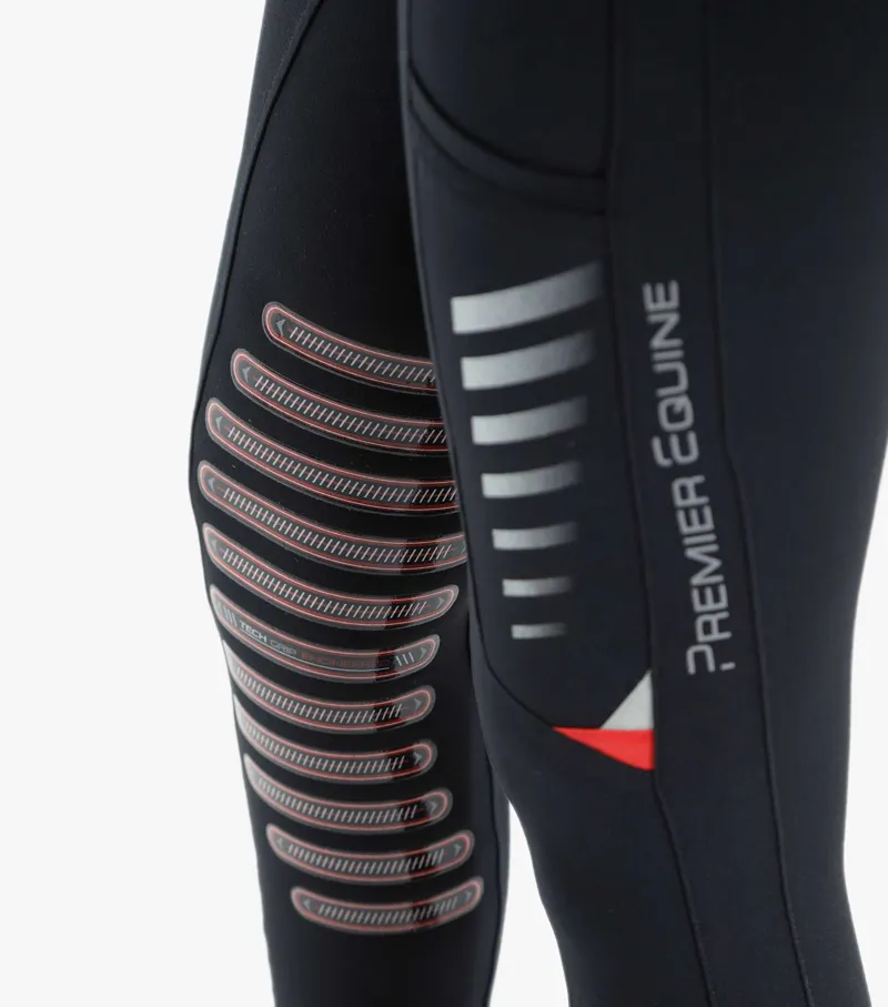 Premier Equine Adora Girls Gel Knee Pull On Riding Tights Black - Image 6