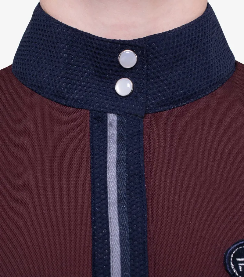 Premier Equine Mini Amia Girl's Technical Short Sleeve Riding Top Wine - Image 5
