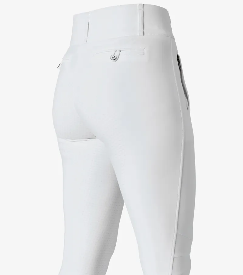 Premier Equine Aradina Ladies Full Seat Gel Competition Riding Breeches White - Image 4