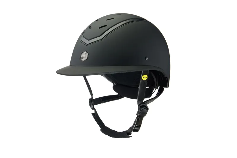 Charles Owen EQx Kylo Riding Helmet - Black Matte/Black Gloss Wide Peak With MIPS - Image 3