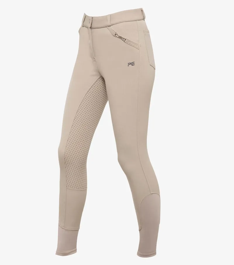 Premier Equine Brava Girls Full Seat Gel Riding Breeches Beige
