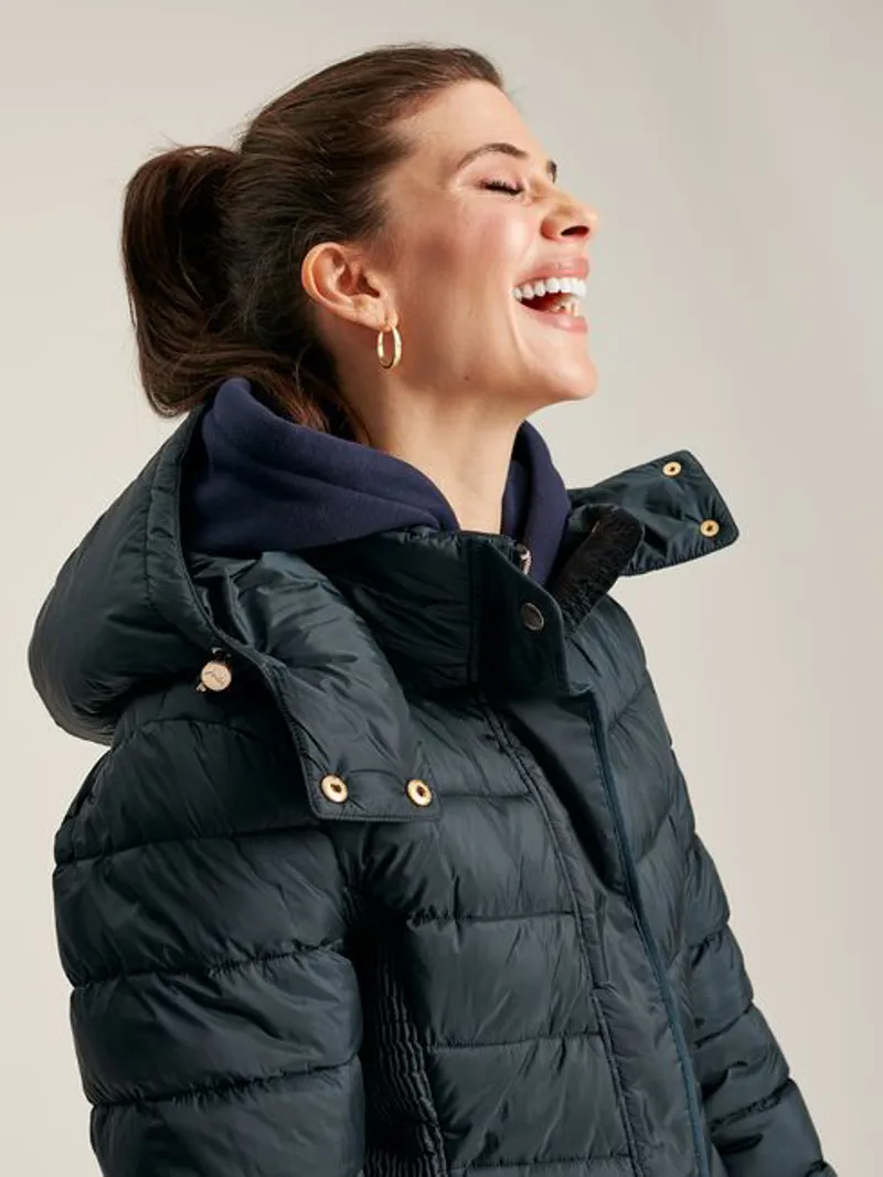 Joules Women's Pembury Long Padded Coat - Dark Navy - Image 3