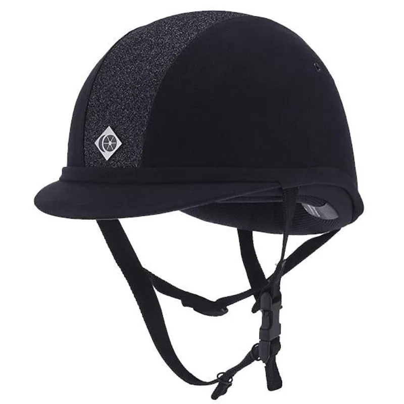 Charles Owen YR8 Sparkly Centre Children's Velvet Riding Hat Navy