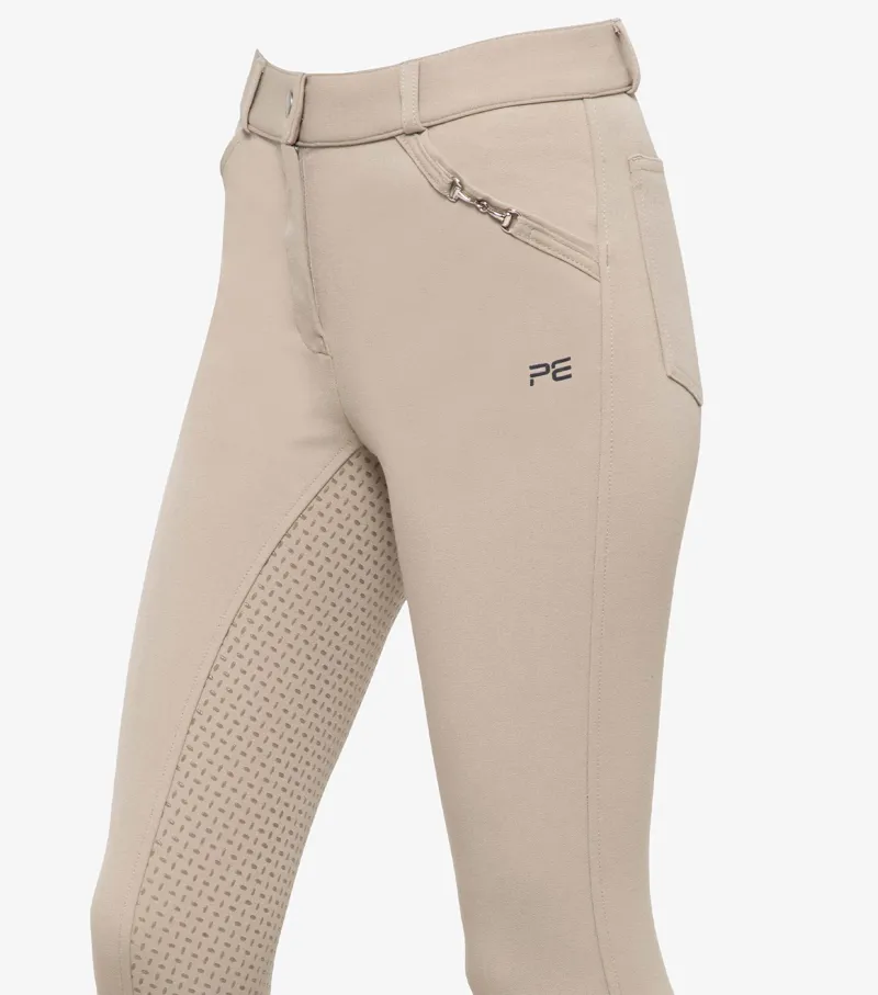 Premier Equine Delta Ladies Full Seat Gel Riding Breeches Beige - Image 4