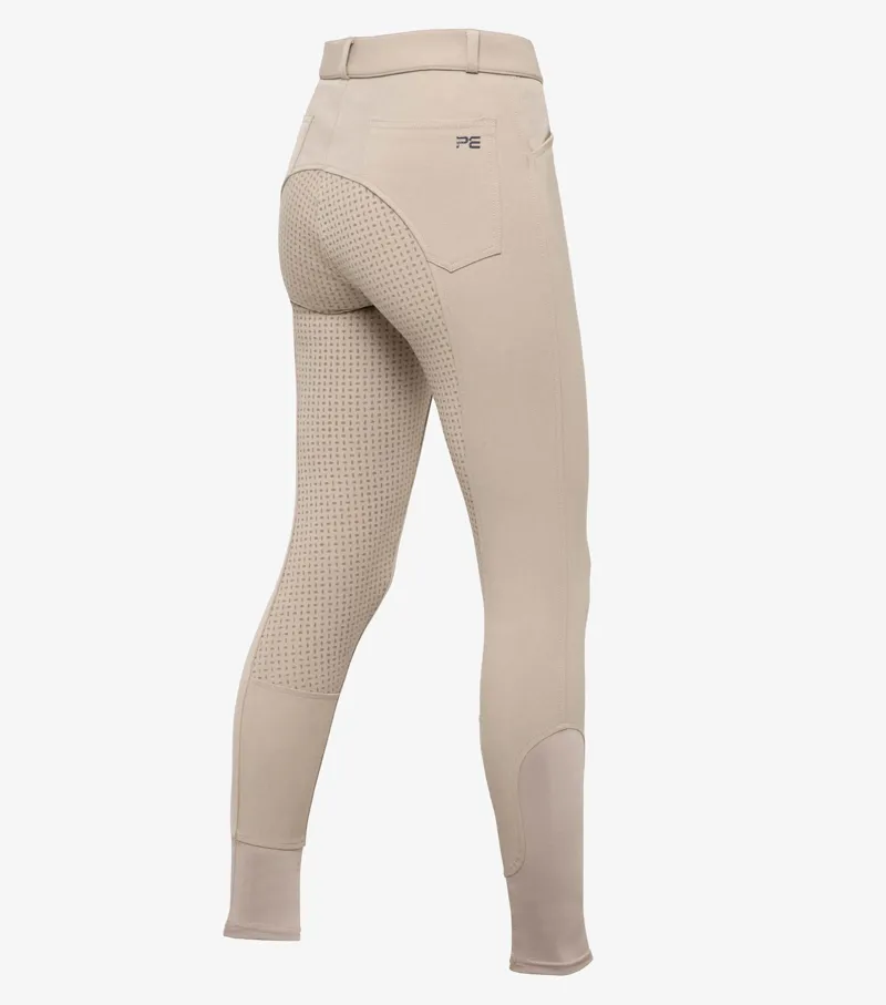 Premier Equine Delta Ladies Full Seat Gel Riding Breeches Beige - Image 2