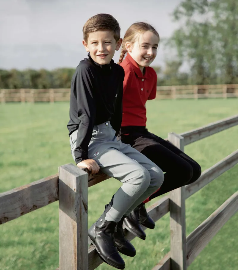 Premier Equine Derby Boys Riding Breeches Grey - Image 3