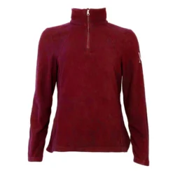 Mark Todd Womens Half Zip Fleece Top In Burgundy