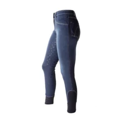 Mark Todd Silicone Full Seat Womens Denim Breeches In Navy
