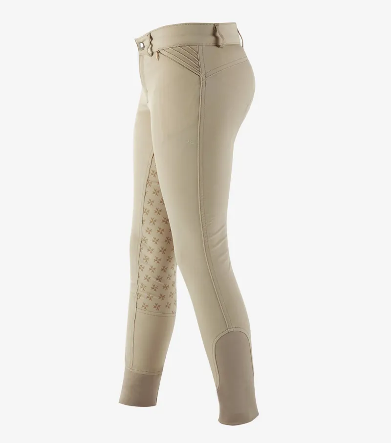 Premier Equine Ellia Girls Full Seat Competition Breeches Beige - Image 2