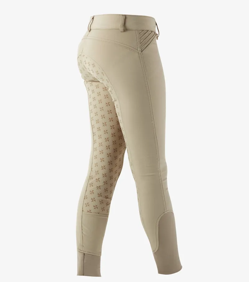 Premier Equine Ellia Girls Full Seat Competition Breeches Beige