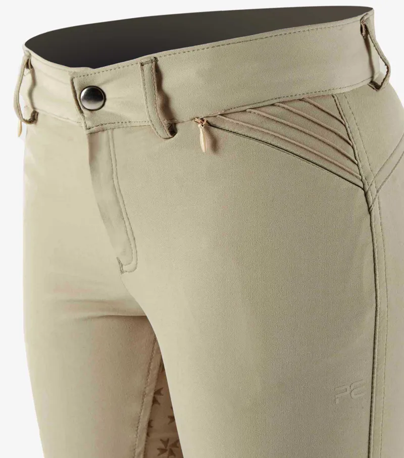 Premier Equine Ellia Girls Full Seat Competition Breeches Beige - Image 5