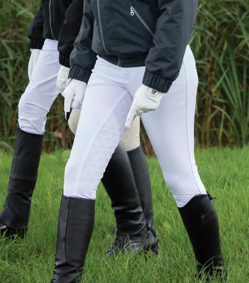 Premier Equine Ellia Girls Full Seat Competition Breeches White - Image 3