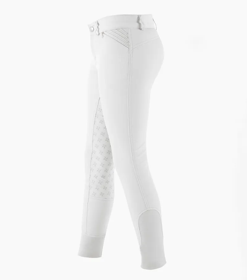 Premier Equine Ellia Girls Full Seat Competition Breeches White - Image 2