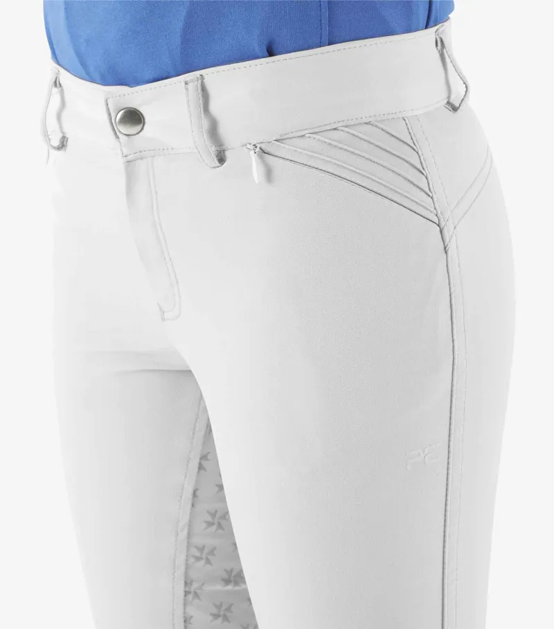 Premier Equine Ellia Girls Full Seat Competition Breeches White - Image 5