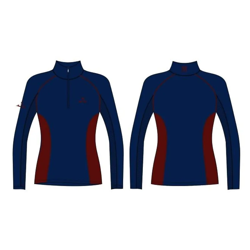 Mark Todd Summer Vented Base Layer In Navy/Burgundy