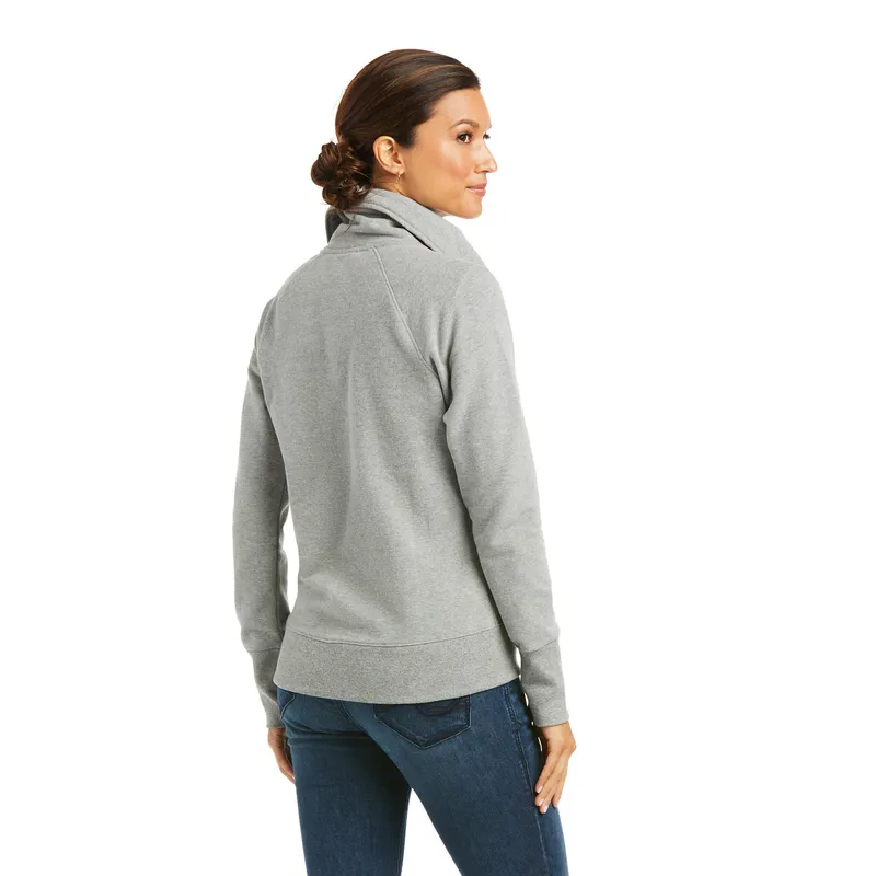 Ariat Women's Team Logo Full Zip Sweatshirt Heather Grey - Image 2