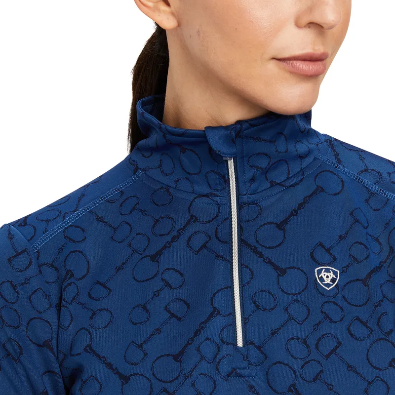 Ariat Women's Prophecy 1/4 Zip Baselayer Estate Blue - Image 6