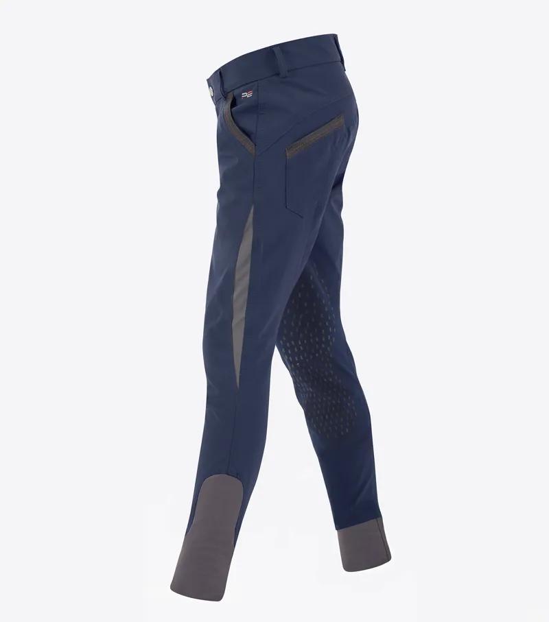 Premier Equine Gando Boys Gel Knee Riding Breeches Navy - Image 2