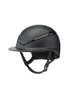 Charles Owen Halo Luxe Hat Wide Peak - Black Matt / Black Gloss