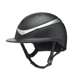 Charles Owen Halo Luxe Hat Black Matt / Platinum Wide Peak