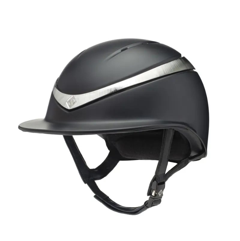 Charles Owen Halo Luxe Hat Black Matt / Platinum Wide Peak