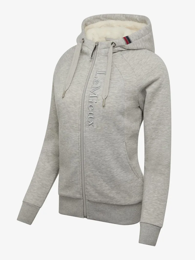 LeMieux Ladies Elite Sherpa Lined Zip Through Hoodie Grey Marl - Image 2