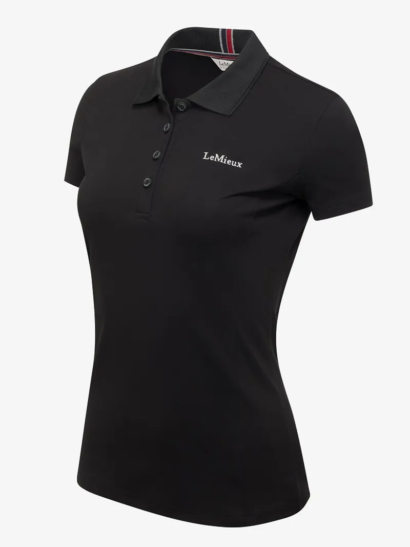 LeMieux Elite Ladies Polo Shirt II Black - Image 2