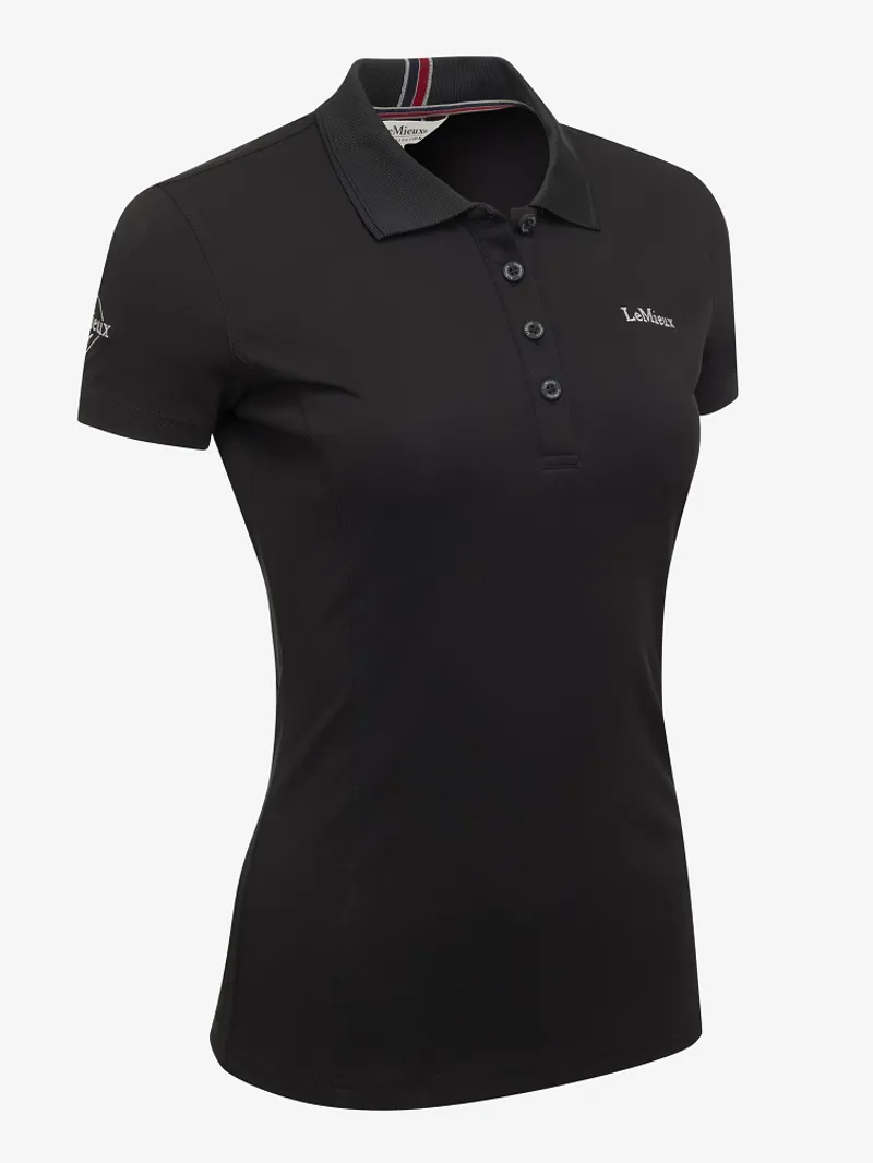 LeMieux Elite Ladies Polo Shirt II Black - Image 3