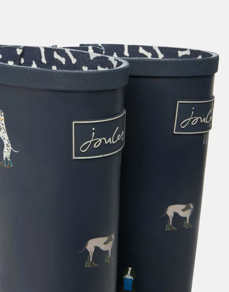 Joules Welly Print With Adjustable Back Gusset Navy Dogs - Image 4