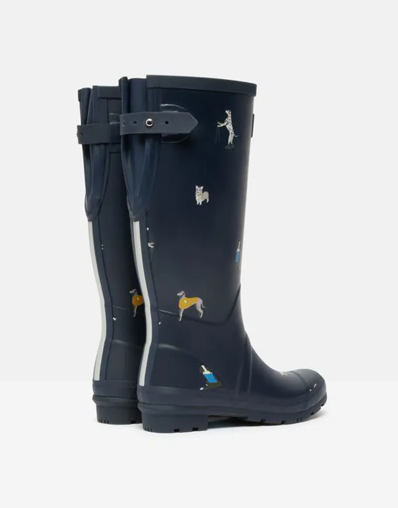 Joules Welly Print With Adjustable Back Gusset Navy Dogs - Image 2