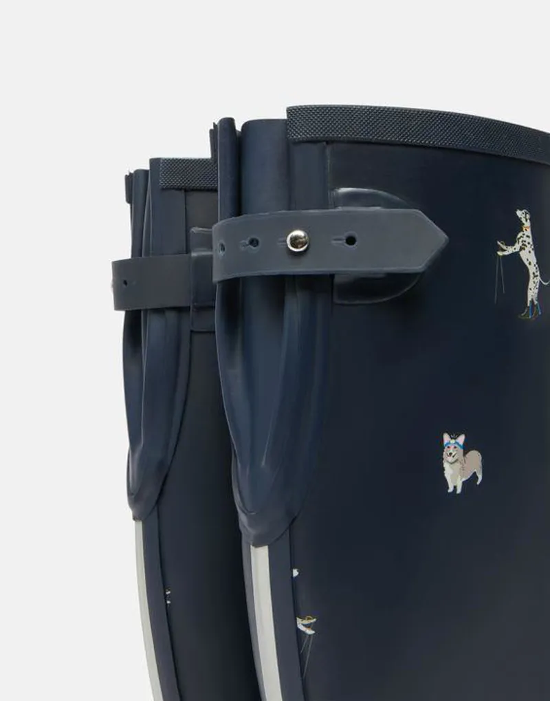 Joules Welly Print With Adjustable Back Gusset Navy Dogs - Image 5