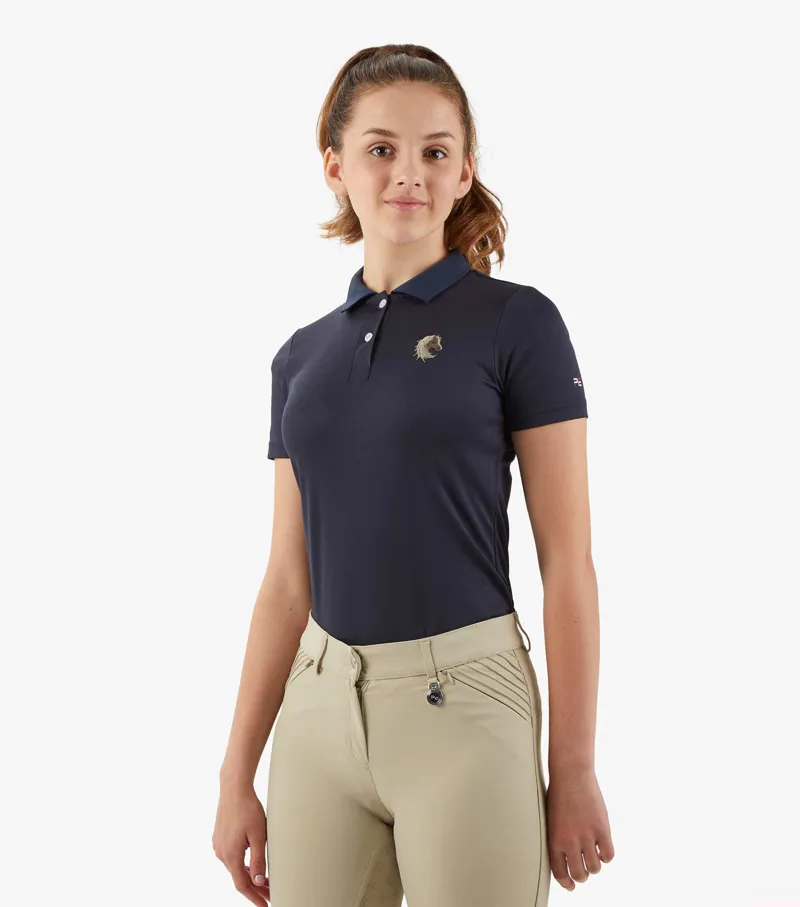 Premier Equine Junior Unisex Riding Polo Shirt Navy