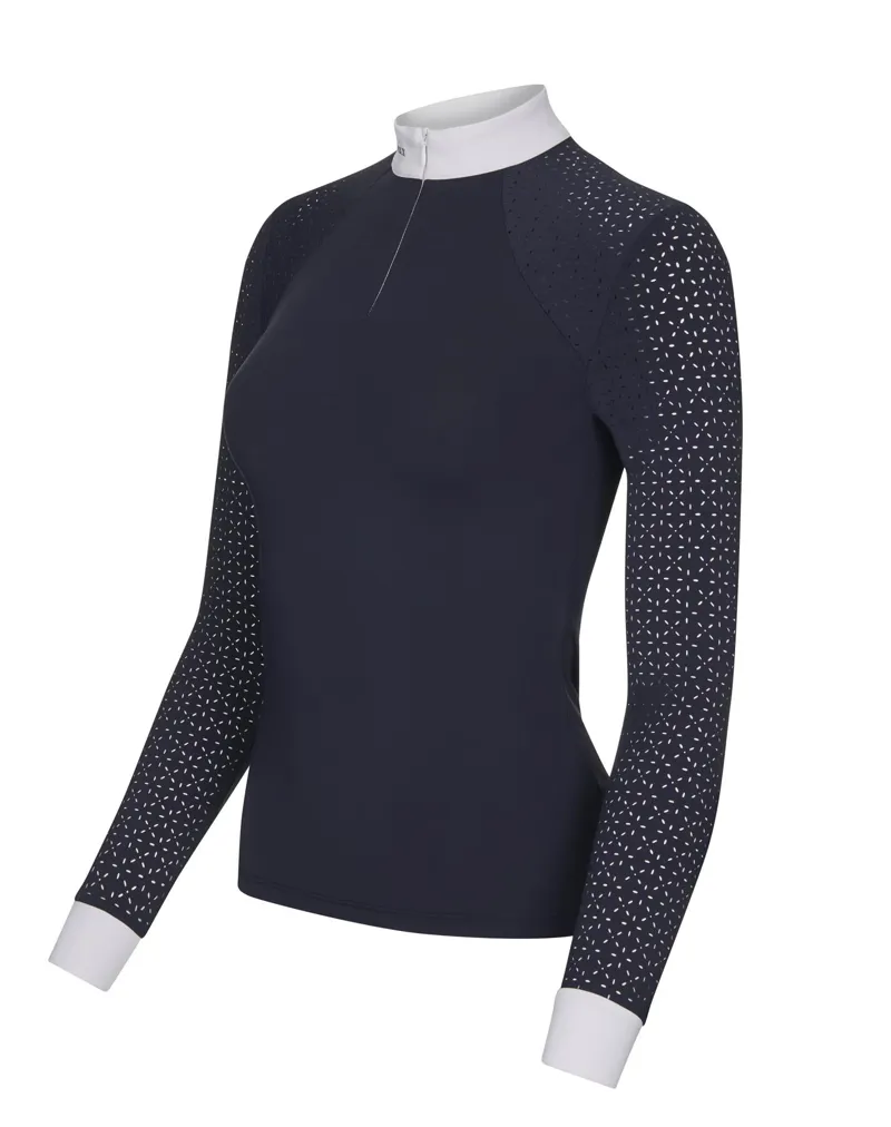 LeMieux Olivia Long Sleeve Show Shirt Navy - Image 3