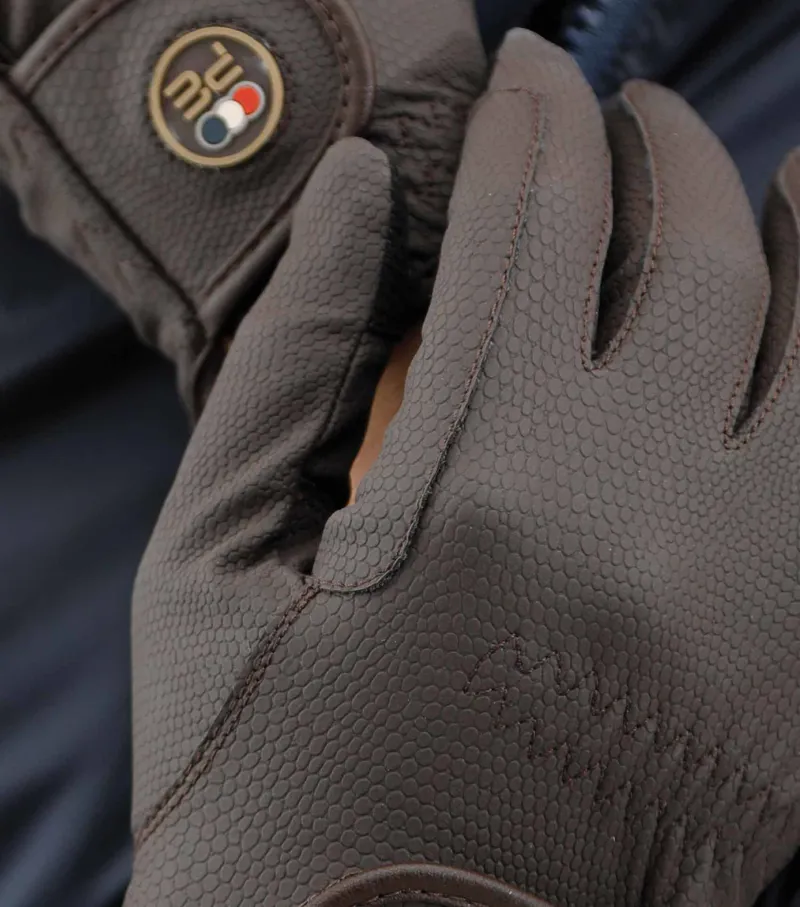 Premier Equine Lucca Junior Riding Gloves Brown - Image 2