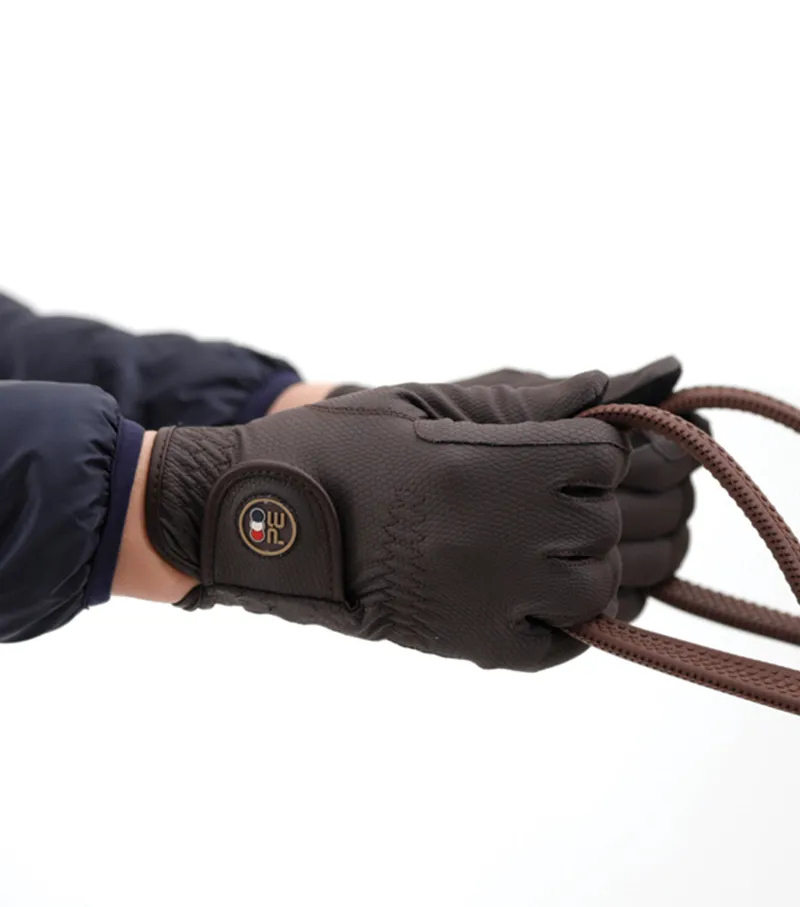 Premier Equine Lucca Junior Riding Gloves Brown - Image 3