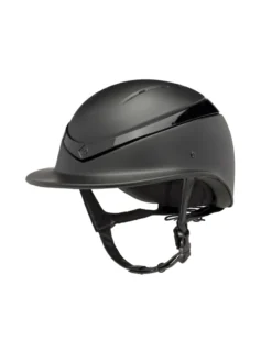 Charles Owen Luna Wide Peak Hat - Black Matt / Black Gloss